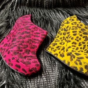 Leopard Print Pink Wedges